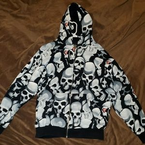 Rare find- Stars and Straps Skull Hoodie size L